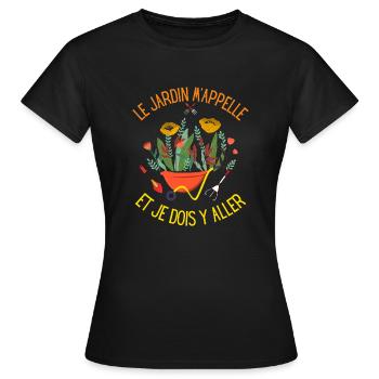 Jardinage jardin jardinier - T-shirt Femme - noir - Devant - AI Model Female 172 dark (172cm)