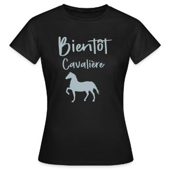bientôt Cavalière - T-shirt Femme - noir - Devant - AI Model Female 172 dark (172cm)