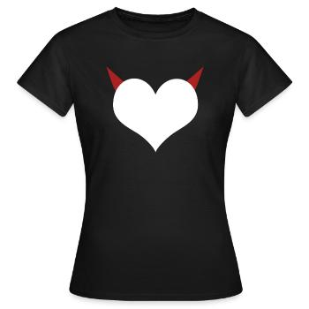 Herz Teufel Diable que j’aime - T-shirt Femme - noir - Devant - AI Model Female 172 dark (172cm)
