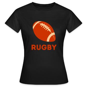 Rugby - T-shirt Femme - noir - Devant - AI Model Female 172 dark (172cm)