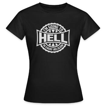 En allant en enfer - T-shirt Femme - noir - Devant - AI Model Female 172 dark (172cm)