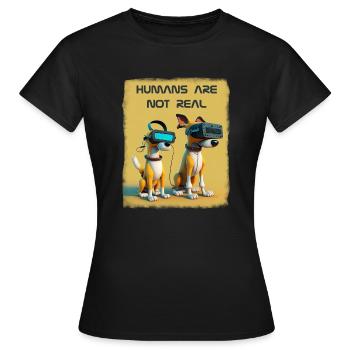 Les humas ne sont pas réels - T-shirt Femme - noir - Devant - AI Model Female 172 dark (172cm)