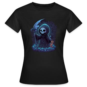 Faucheuse mignonne dans un style gothique alternatif - T-shirt Femme - noir - Devant - AI Model Female 172 dark (172cm)