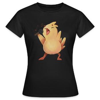 Singender Oster Kücken - Frauen T-Shirt - Schwarz - Vorne - AI Model Female 172 dark (172cm)