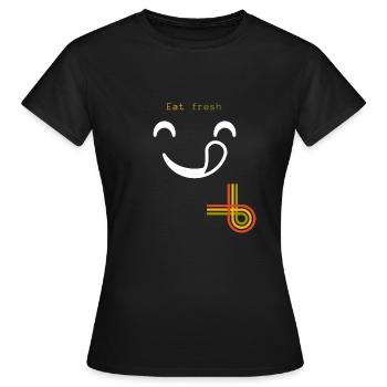 Frisch essen - Frauen T-Shirt - Schwarz - Vorne - AI Model Female 172 dark (172cm)