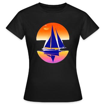 Segelboot Segeln Segelsport Segelschiff Segler - Frauen T-Shirt - Schwarz - Vorne - AI Model Female 172 dark (172cm)