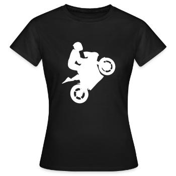 Motocross Motorrad fahren Stunt Kaskade Geschenk - Frauen T-Shirt - Schwarz - Vorne - AI Model Female 172 dark (172cm)