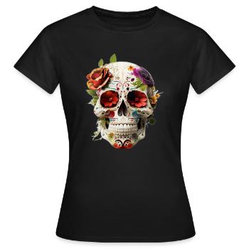 Zucker-Schädel Schädel | Schädel | Schädel-Kunst - Frauen T-Shirt - Schwarz - Vorne - AI Model Female 172 dark (172cm)