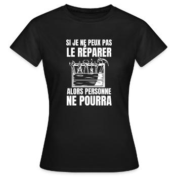 Meilleur réparateur 2 - T-shirt Femme - noir - Devant - AI Model Female 172 dark (172cm)