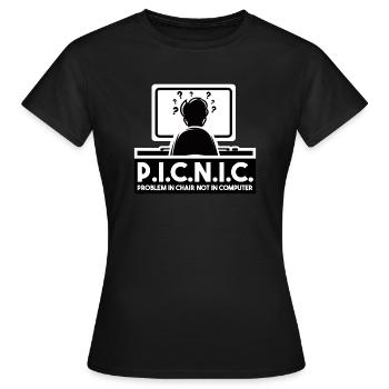 PICNIC - Problem In Chair Not In Computer - Women's T-Shirt - black - Front - AI Model Female 172 dark (172cm)