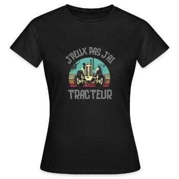 Fermier fermière tracteur - T-shirt Femme - noir - Devant - AI Model Female 172 dark (172cm)
