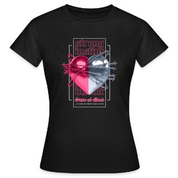 Design state of mind - T-shirt Femme - noir - Devant - AI Model Female 172 dark (172cm)