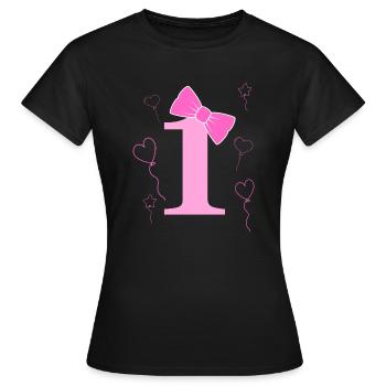 1e anniversaire fille - T-shirt Femme - noir - Devant - AI Model Female 172 dark (172cm)
