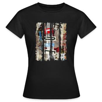 Extraits de journaux Albums Magazines Code alphabet - T-shirt Femme - noir - Devant - AI Model Female 172 dark (172cm)