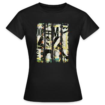 Extraits de journaux Albums Magazines Code alphabet - T-shirt Femme - noir - Devant - AI Model Female 172 dark (172cm)