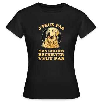 Chien de race golden retriever - T-shirt Femme - noir - Devant - AI Model Female 172 dark (172cm)