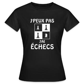 Jeux d échec - T-shirt Femme - noir - Devant - AI Model Female 172 dark (172cm)