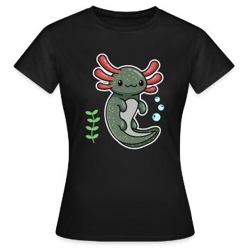 Enigma Axolotl Design for Axolotl Lovers - Women's T-Shirt - black - Front - AI Model Female 172 dark (172cm)