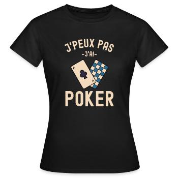 Jouer au poker - T-shirt Femme - noir - Devant - AI Model Female 172 dark (172cm)