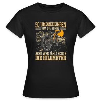 50 Umdrehungen & Unzählige Kilometer - Frauen T-Shirt - Schwarz - Vorne - AI Model Female 172 dark (172cm)