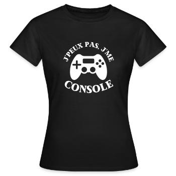 Je ne peux pas je me console 1 - T-shirt Femme - noir - Devant - AI Model Female 172 dark (172cm)