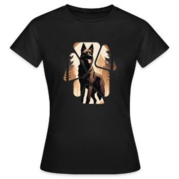 Chien de race doberman - T-shirt Femme - noir - Devant - AI Model Female 172 dark (172cm)