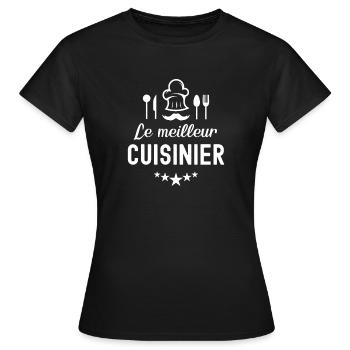 Meilleur cuisinier 1 - T-shirt Femme - noir - Devant - AI Model Female 172 dark (172cm)