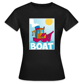 Cartoon-Bild eines lustigen Schleppers - Frauen T-Shirt - Schwarz - Vorne - AI Model Female 172 dark (172cm)