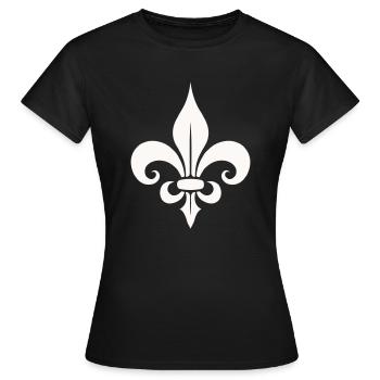 Fleur de lys symbolique Design - T-shirt Femme - noir - Devant - AI Model Female 172 dark (172cm)