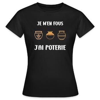 Humour pots de Poterie - T-shirt Femme - noir - Devant - AI Model Female 172 dark (172cm)