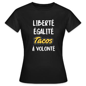 Tacos à volonté - T-shirt Femme - noir - Devant - AI Model Female 172 dark (172cm)