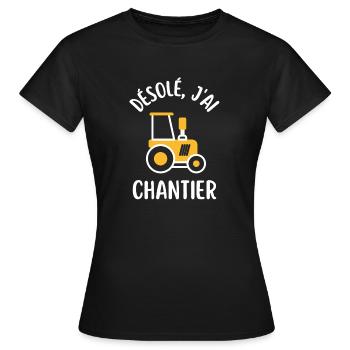 Chantier pelleteuse - T-shirt Femme - noir - Devant - AI Model Female 172 dark (172cm)