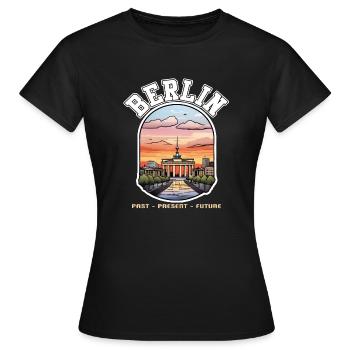 Berlin - Vergangenheit Gegenwart Zukunft - Frauen T-Shirt - Schwarz - Vorne - AI Model Female 172 dark (172cm)
