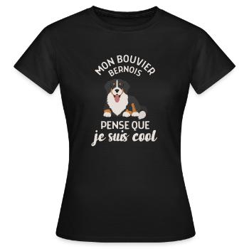 Bouvier bernois chien race - T-shirt Femme - noir - Devant - AI Model Female 172 dark (172cm)