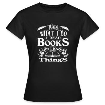 reading read books - Women's T-Shirt - black - Front - AI Model Female 172 dark (172cm)