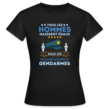Homme de loi gendarme - T-shirt Femme - noir - Devant - AI Model Female 172 dark (172cm)