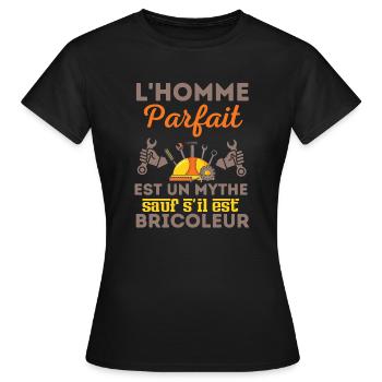 Homme parfait bricoleur parfait 2 - T-shirt Femme - noir - Devant - AI Model Female 172 dark (172cm)