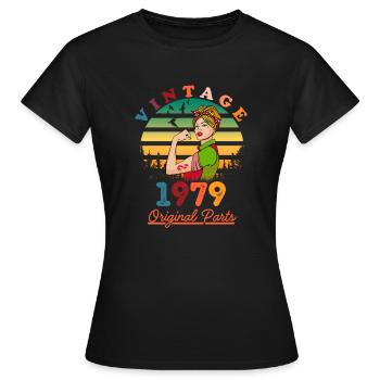 Vintage 1979 - Women's T-Shirt - black - Front - AI Model Female 172 dark (172cm)