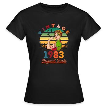 Vintage 1983 - Women's T-Shirt - black - Front - AI Model Female 172 dark (172cm)