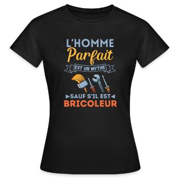 homme parfait bricoleur parfait 2 - T-shirt Femme - noir - Devant - AI Model Female 172 dark (172cm)