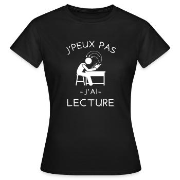 lecture livres roman 1 - T-shirt Femme - noir - Devant - AI Model Female 172 dark (172cm)