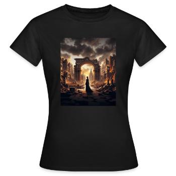 Femme dans la ville de l’oubli - T-shirt Femme - noir - Devant - AI Model Female 172 dark (172cm)