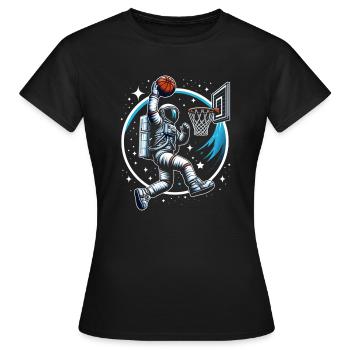 Astronaut Slam Dunk Basketball - Frauen T-Shirt - Schwarz - Vorne - AI Model Female 172 dark (172cm)