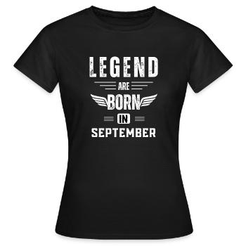 Legende werden im September geboren - Frauen T-Shirt - Schwarz - Vorne - AI Model Female 172 dark (172cm)
