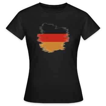 Germany Flag Germany - Women's T-Shirt - black - Front - AI Model Female 172 dark (172cm)