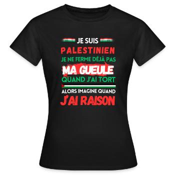 JE SUIS PALESTINIEN - T-shirt Femme - noir - Devant - AI Model Female 172 dark (172cm)