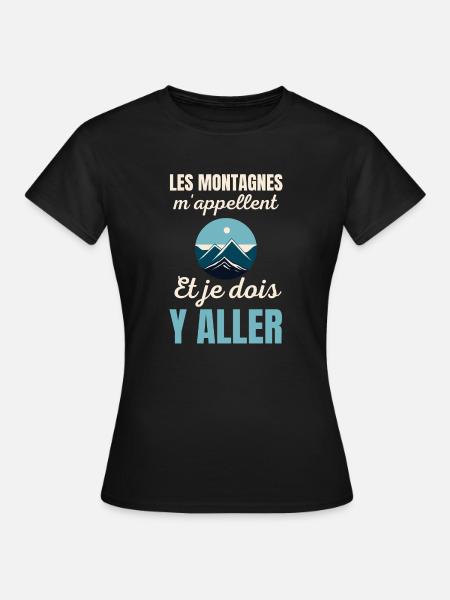 Montagnes randonnée - T-shirt Femme - noir