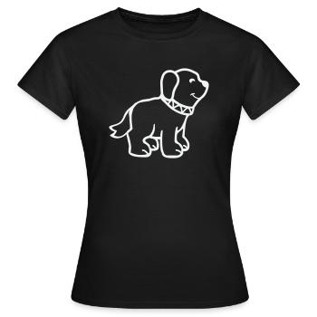 Chien - T-shirt Femme - noir - Devant - AI Model Female 172 dark (172cm)