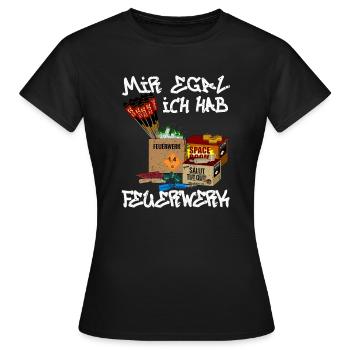 Je m’en fiche, j’ai des feux d’artifice - T-shirt Femme - noir - Devant - AI Model Female 172 dark (172cm)