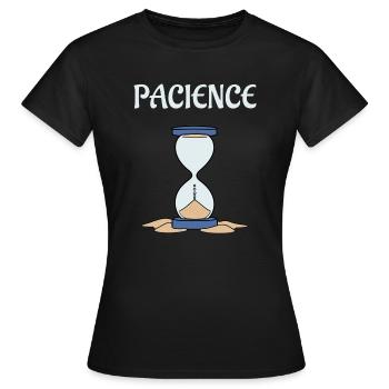 Sablier pacience - T-shirt Femme - noir - Devant - AI Model Female 172 dark (172cm)